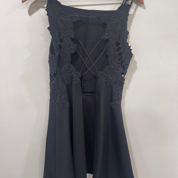 Free people Cha Cha Ponte Like A Dream Spaghetti Strap Embroidered Cutout Dress - Picture 6 of 11